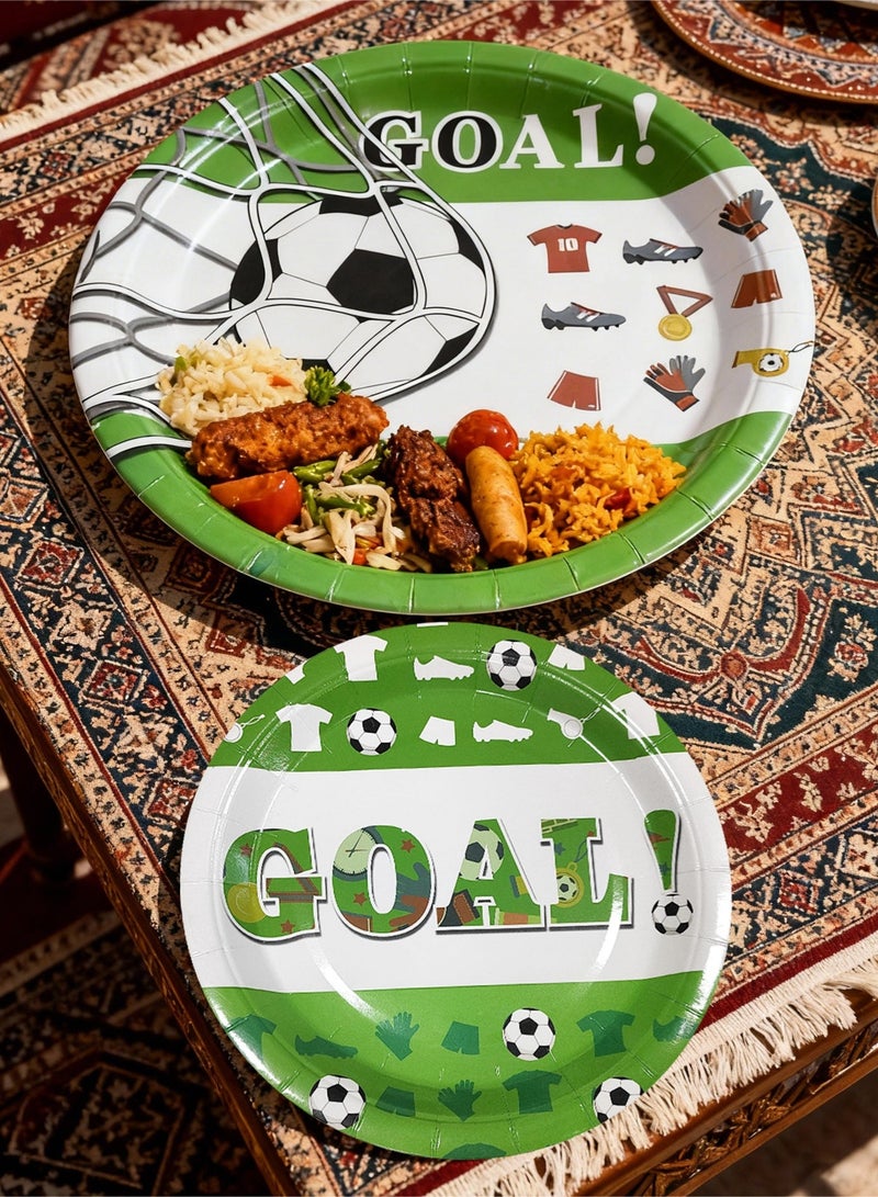 HomarKet 200 Pcs Birthday Party Tableware Set,Birthday Party Supplies,Baby Shower Plates, Paper Plates,Cups, napkins and Cutlery Sets for 25 Guests Football Theme Disposable Dinnerware Set - Image 5